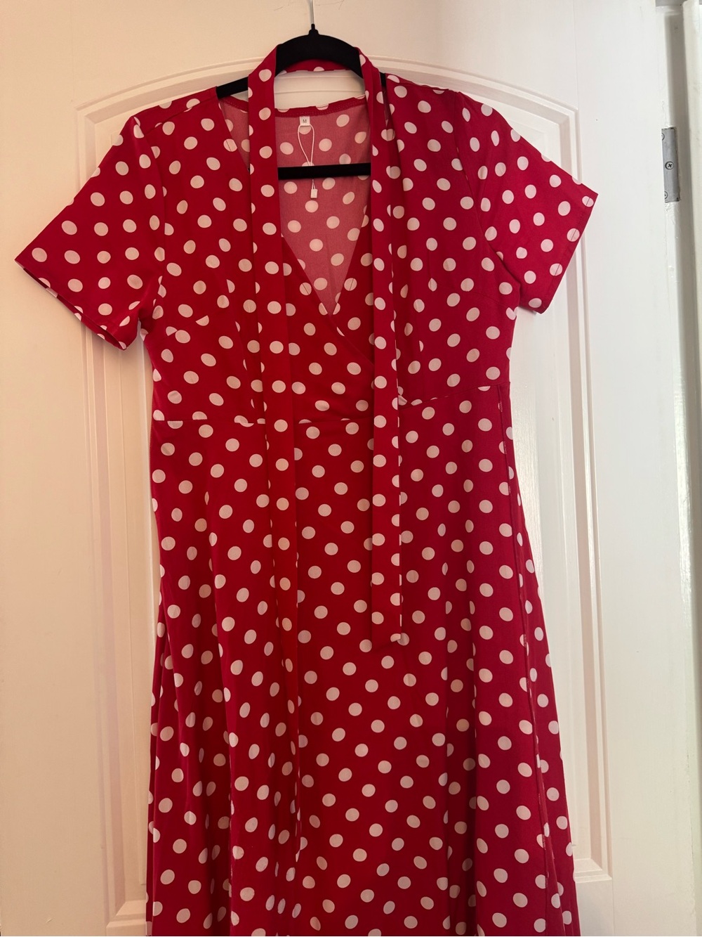 Target Red Polka Dot Midi Dress with White Dots